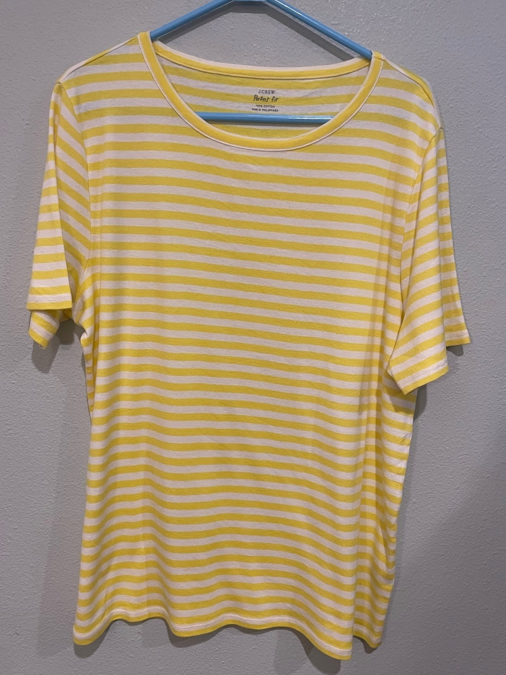 J. Crew Yellow and White Striped Tee